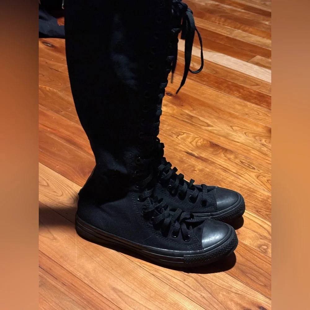 Converse Black Monochrome Knee-High Sneakers_2